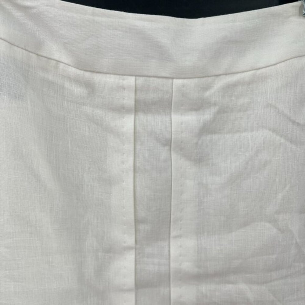 Brooks Brothers 100% Irish linen pencil skirt ivory old money preppy lined 8 - Picture 3 of 10